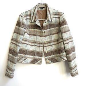 WORTH New York plaid tweed jacket